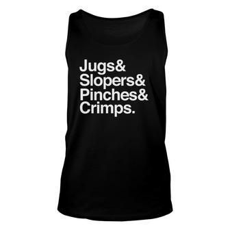 Rock Climbing Bouldering Types Of Holds Crimps Pinches Tank Top | Mazezy