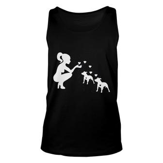 Rocket Pit Lady Loves Her Floppy Ear Pitbulls Unisex Tank Top - Thegiftio UK