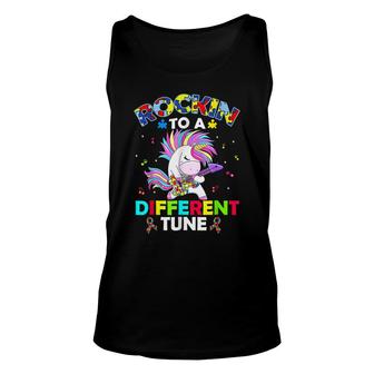 Rockin To A Different Tune Unicorn Autism Awareness Kids Unisex Tank Top - Seseable