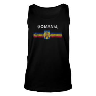 Romanian Flag Romanian Emblem & Romania Flag Unisex Tank Top | Mazezy