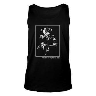 Rose What Is Lovely Never Dies Unisex Tank Top | Mazezy DE
