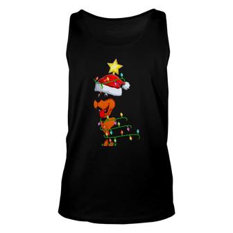 Womens Rottweiler Xmas Lighting Tree Matching Rottweiler Christmas Tank Top | Mazezy