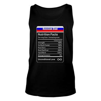 Russian Dad Nutrition Facts Fathers Day Gift Unisex Tank Top | Mazezy