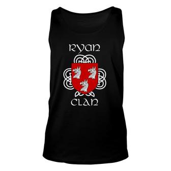 Ryan Family Crest Coat Of Arms Unisex Tank Top | Mazezy