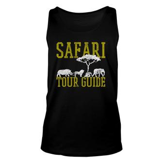Safari Tour Guide Africa Rhino Lion Elephant Kenya Tanzania Unisex Tank Top | Mazezy