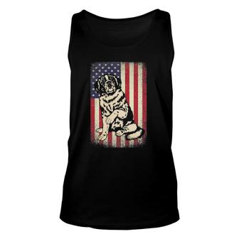 Saint Bernard American Vintage Flag Patriotic Dog Gift Unisex Tank Top | Mazezy