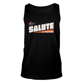 Salute The Writers Unisex Tank Top | Mazezy