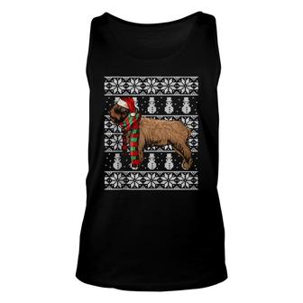 Santa Hat Xmas Spanish Water Dog Ugly Christmas Unisex Tank Top | Mazezy