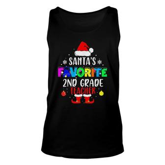 Santa’S Favorite 2Nd Grade Teacher Xmas Santa Tee Unisex Tank Top | Mazezy