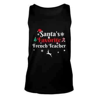 Santa's Favorite French Teacher Christmas Xmas Holiday Unisex Tank Top | Mazezy