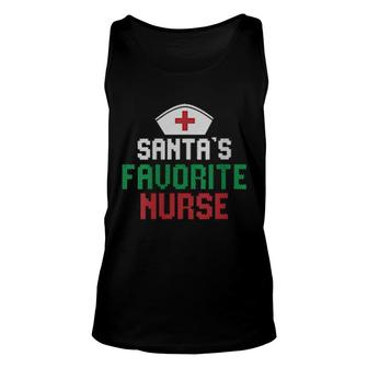 Womens Santas Favorite Nurse Christmas Rn Nursing Ugly Xmas Pajama Tank Top | Mazezy