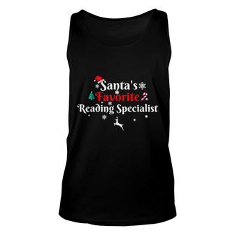 Santa's Favorite Reading Specialist Christmas Xmas Holiday Unisex Tank Top | Mazezy