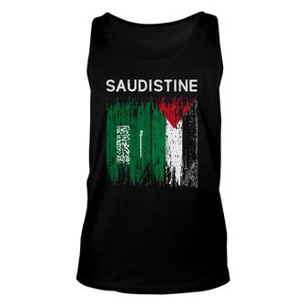 Saudi And Palestinian Flag Saudi Arabia And Palestine Unity Unisex Tank Top | Mazezy UK