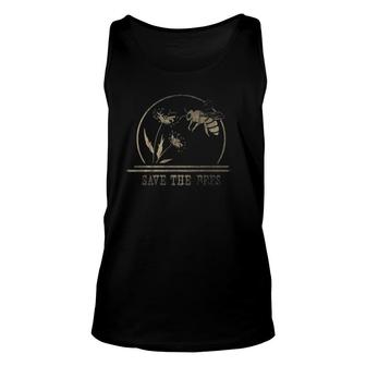 Save The Bees Faded Yellow Graphic Unisex Tank Top | Mazezy