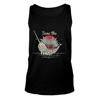 Save The Narwhals Retro Style Narwhal Unisex Tank Top | Mazezy