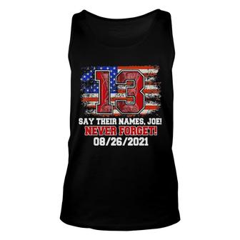 Say Their Names Joe 13 Soldiers Never Forget Tee Unisex Tank Top | Mazezy