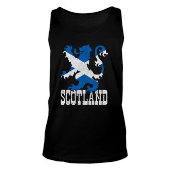 Scotland Vintage Lion Scottish Flag Pride Gift Uk Unisex Tank Top | Mazezy