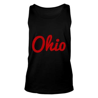 Script Ohio Hoodie State Of Ohio Hooded Red Graphic Unisex Tank Top - Thegiftio