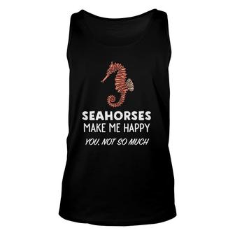 Seahorse Lover Design Seahorses Make Me Happy Unisex Tank Top | Mazezy