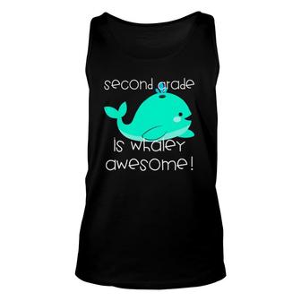 Second Grade Is Whaley Awesome Teacher Crew Whale Team Tank Top | Mazezy