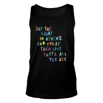 See The Light In Others Encouraging Positive Message Raglan Baseball Tee Tank Top | Mazezy