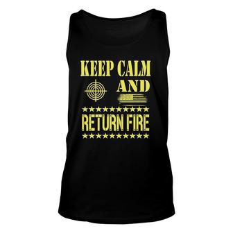 Self-Defense Apparel Keep Calm And Return Fire Unisex Tank Top | Mazezy