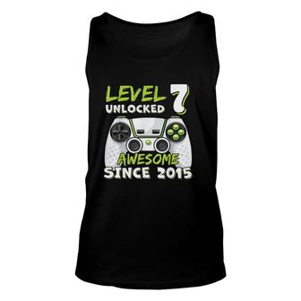 Seven 7yr BDay Son Boy Funny Gamer 7th 7 Years Old Birthday Unisex Tank Top - Seseable