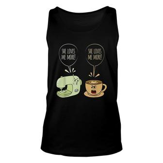 Sewing Machine Coffee Funny Sew Quilting Unisex Tank Top | Mazezy