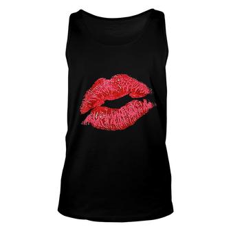 Sexy Lips Red Lipstick Kiss Unisex Tank Top - Thegiftio UK