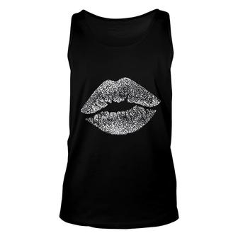 Sexy Silver Glitter Lips Kiss Me Love Makeup Lipstick Unisex Tank Top - Thegiftio UK