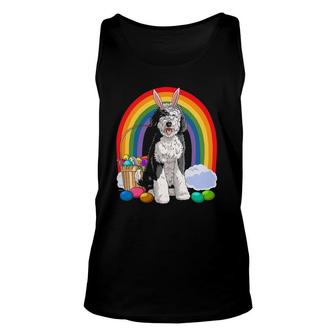 Sheepadoodle Happy Easter Eggs Bunny Dog Unisex Tank Top | Mazezy