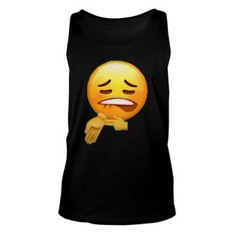 Sheesh Face Meme Biting Lip And Pointing At Arm Unisex Tank Top | Mazezy