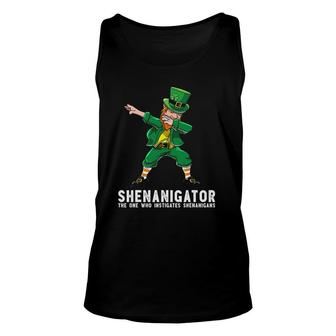 Shenanigator Dabbing Leprechaun St Patrick's Day Shenanigans Tank Top | Mazezy