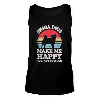 Shiba Inus Make Me Happy You Not So Much Retro Japanese Dog Tank Top | Mazezy