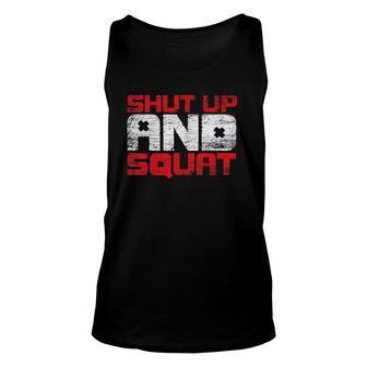 Shut Up And Squat Personal Trainer Unisex Tank Top | Mazezy