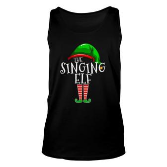 Womens The Singing Elf Singer Group Matching Christmas Tank Top | Mazezy