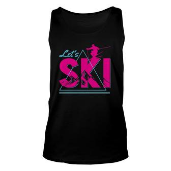 Ski Retro Vintage Winter Sports Skiing Skier Gift Unisex Tank Top | Mazezy