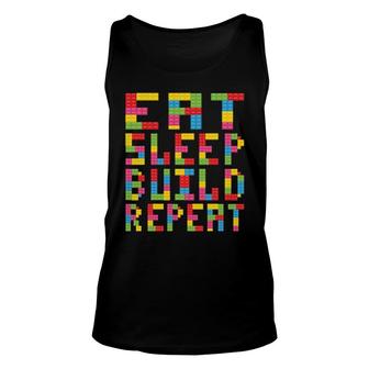 Sleep Eat Build Repeat Building Blocks Bricks Master Builder Tank Top | Mazezy