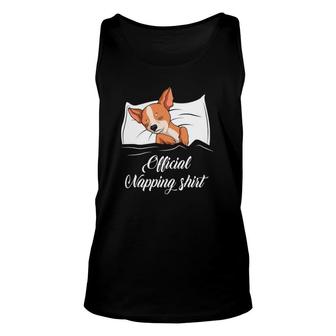 Sleeping Chihuahua Pyjamas Dog Lover Gift Official Napping Unisex Tank Top | Mazezy