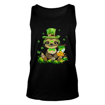 Sloth Lucky Flag Sloth Lovers Unisex Tank Top | Mazezy