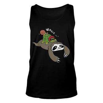 Sloth Turtle And Snail Take It Slow Unisex Tank Top | Mazezy