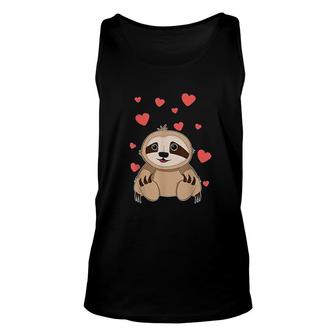Sloth Valentine's Day Unisex Tank Top | Mazezy