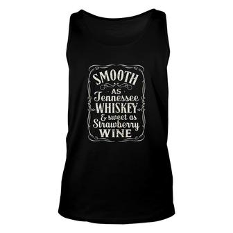 Smooth As Tennessee Whiskey Sweet As Strawberry Wine Yellow Unisex Tank Top - Thegiftio UK