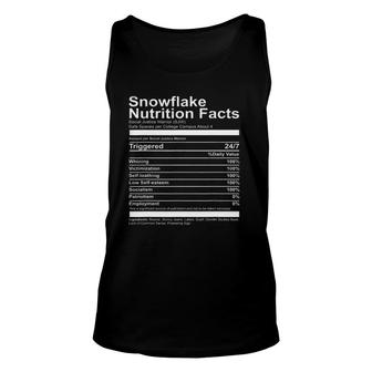 Snowflake Nutrition Facts Funny Socialist Capitalism Funny Unisex Tank Top | Mazezy