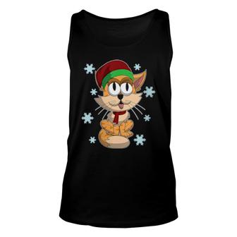Snowflake Winter Animal Pet Owner Cat Person Kitty Cat Unisex Tank Top | Mazezy
