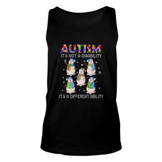 Snowmans Autism Its Not A Disability Its A Different Ability Tank Top | Mazezy