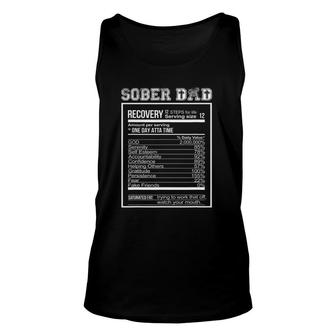 Sober Dad Recovery Nutritional Value Addiction Celebration Unisex Tank Top