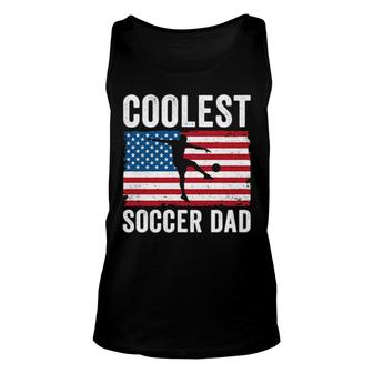 Soccer Dad Daddy American Flag Soccer Player Unisex Tank Top | Mazezy