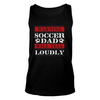 Soccer Player Dad Goalie Team Goalkeeper Game Father's Day Unisex Tank Top | Mazezy