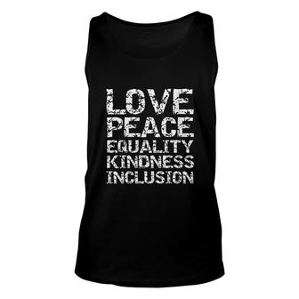 Social Justice Quote Love Peace Unisex Tank Top | Mazezy
